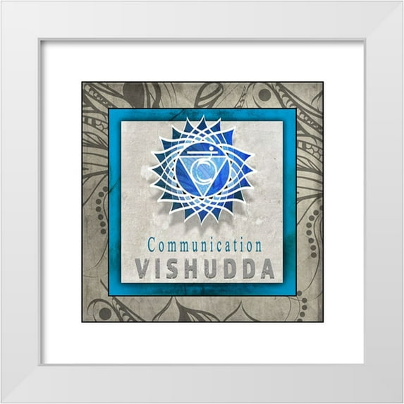 LightBoxJournal 12x12 White Modern Wood Framed Museum Art Print Titled - ChakrasYogaTile Vishudda V1