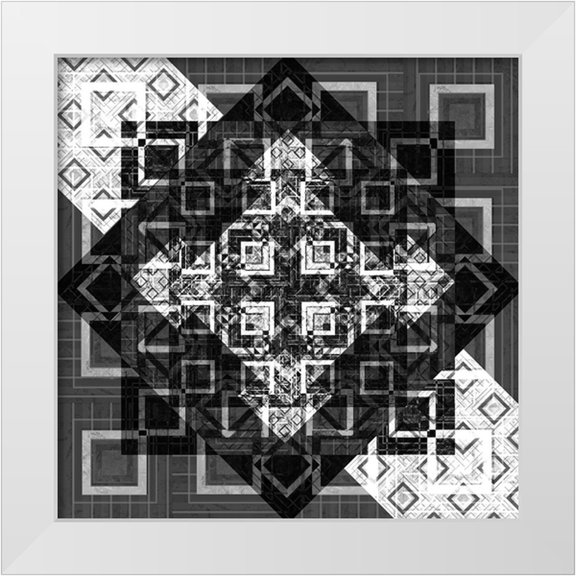 LightBoxJournal 12x12 White Modern Wood Framed Museum Art Print Titled - Geo Pattern 03