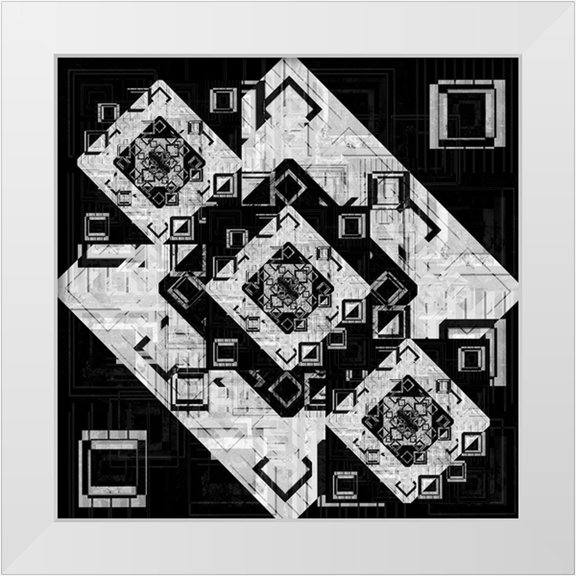 LightBoxJournal 12x12 White Modern Wood Framed Museum Art Print Titled - Geo Pattern 05
