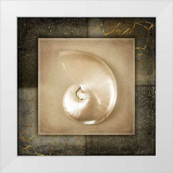 LightBoxJournal 12x12 White Modern Wood Framed Museum Art Print Titled - Light Gold Sea Warm 2