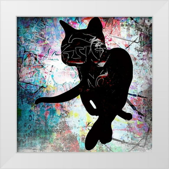 LightBoxJournal 12x12 White Modern Wood Framed Museum Art Print Titled - Playful Kitty 5