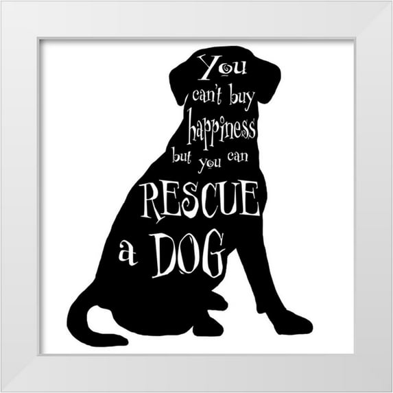 LightBoxJournal 12x12 White Modern Wood Framed Museum Art Print Titled - Rescue Dog 6