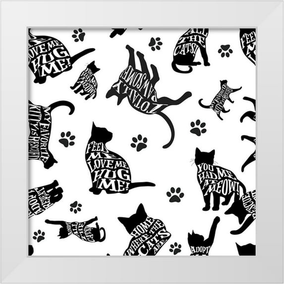 LightBoxJournal 12x12 White Modern Wood Framed Museum Art Print Titled - RescueCat Pattern 03