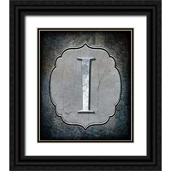 LightBoxJournal 12x14 Black Ornate Wood Framed with Double Matting Museum Art Print Titled - Letter I