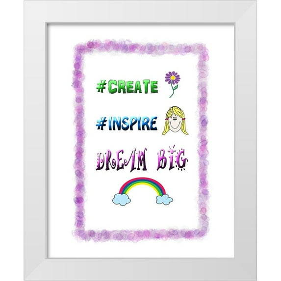 LightBoxJournal 12x14 White Modern Wood Framed Museum Art Print Titled - Create Inspire Dream