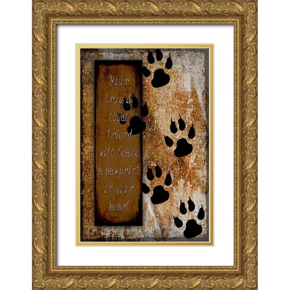 LightBoxJournal 13x18 Gold Ornate Wood Framed with Double Matting Museum Art Print Titled - Your True Friend