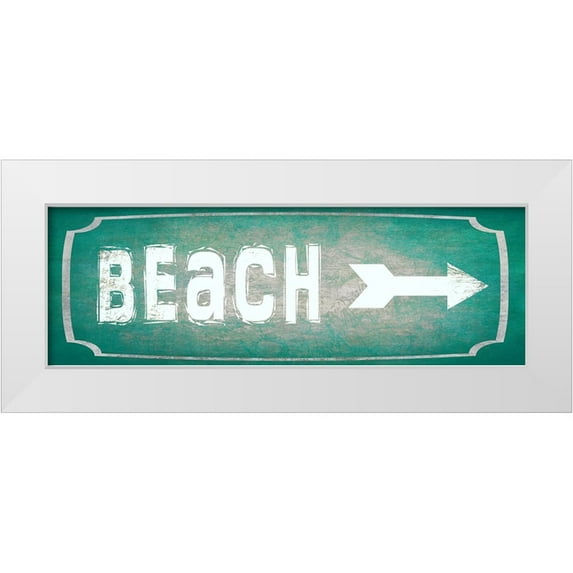 LightBoxJournal 14x7 White Modern Wood Framed Museum Art Print Titled - Good Times_Beach