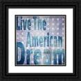 thumbnail image 1 of LightBoxJournal 15x15 Black Ornate Wood Framed with Double Matting Museum Art Print Titled - American Born Free Sign Collection V1, 1 of 4