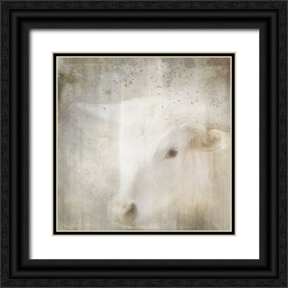 LightBoxJournal 15x15 Black Ornate Wood Framed with Double Matting Museum Art Print Titled - Antique Farm 04
