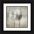 thumbnail image 1 of LightBoxJournal 15x15 Black Ornate Wood Framed with Double Matting Museum Art Print Titled - Antique Wildlife Elk 2, 1 of 4