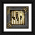 thumbnail image 1 of LightBoxJournal 15x15 Black Ornate Wood Framed with Double Matting Museum Art Print Titled - Black And Gold - Feathers, 1 of 4