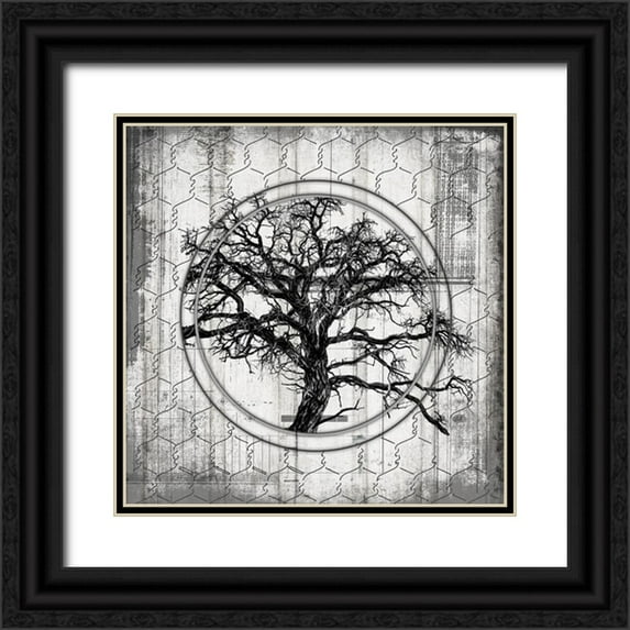 LightBoxJournal 15x15 Black Ornate Wood Framed with Double Matting Museum Art Print Titled - MyFarmMyWay V8 V1