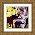 thumbnail image 1 of LightBoxJournal 15x15 Gold Ornate Wood Framed with Double Matting Museum Art Print Titled - Painted Elephant 1_Grunge, 1 of 4