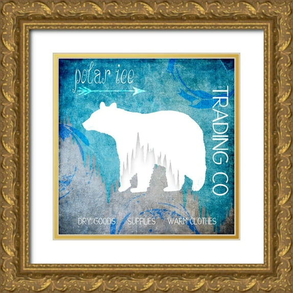 LightBoxJournal 15x15 Gold Ornate Wood Framed with Double Matting Museum Art Print Titled - Polar Ice