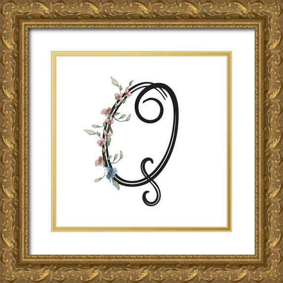 LightBoxJournal 15x15 Gold Ornate Wood Framed with Double Matting Museum Art Print Titled - Q