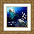 thumbnail image 1 of LightBoxJournal 15x15 Gold Ornate Wood Framed with Double Matting Museum Art Print Titled - Sea Creatures_Dolphines 2, 1 of 4