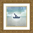 thumbnail image 1 of LightBoxJournal 15x15 Gold Ornate Wood Framed with Double Matting Museum Art Print Titled - Signs_SeaLife_Kayaker, 1 of 4