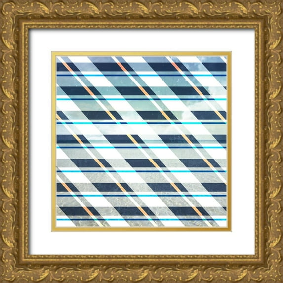 LightBoxJournal 15x15 Gold Ornate Wood Framed with Double Matting Museum Art Print Titled - Signs_SeaLife_Repeat10