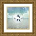 thumbnail image 1 of LightBoxJournal 15x15 Gold Ornate Wood Framed with Double Matting Museum Art Print Titled - Signs_SeaLife_Surfer, 1 of 4