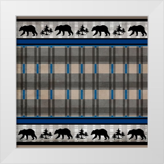 LightBoxJournal 15x15 White Modern Wood Framed Museum Art Print Titled - Blue Bear Lodge Pattern 6