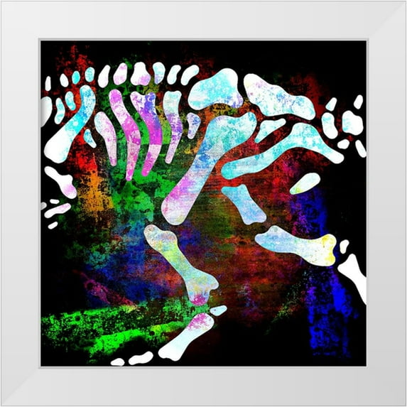 LightBoxJournal 15x15 White Modern Wood Framed Museum Art Print Titled - Dino Bones T-Rex series 2
