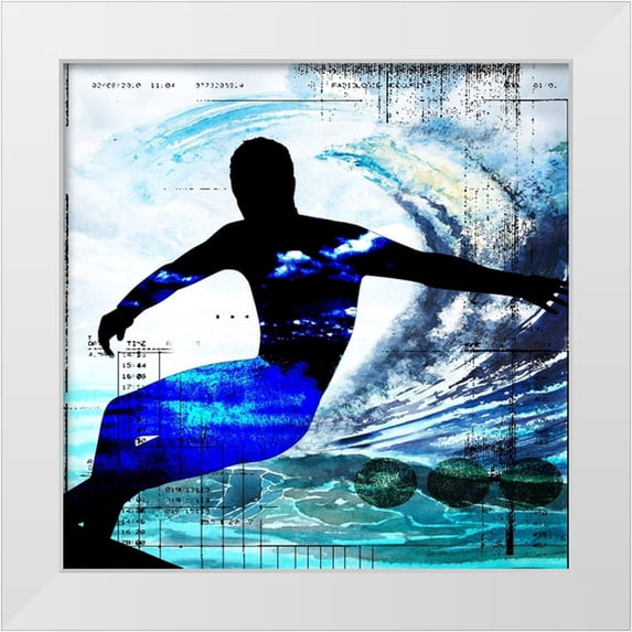 LightBoxJournal 15x15 White Modern Wood Framed Museum Art Print Titled - Extreme Surfer 4