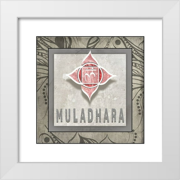 LightBoxJournal 15x15 White Modern Wood Framed Museum Art Print Titled - Muladhara_Symbol 7