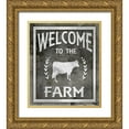 thumbnail image 1 of LightBoxJournal 15x17 Gold Ornate Wood Framed with Double Matting Museum Art Print Titled - Farm Sign_Welcome To The Farm, 1 of 4