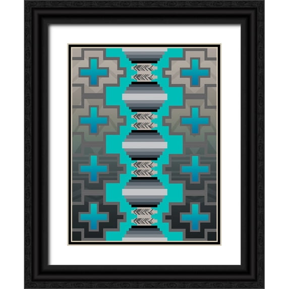 LightBoxJournal 15x18 Black Ornate Wood Framed with Double Matting Museum Art Print Titled - Simply Southwest B1