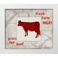 thumbnail image 1 of LightBoxJournal 17x15 White Modern Wood Framed Museum Art Print Titled - Decortive Pattern Farm Fresh Beef, 1 of 4