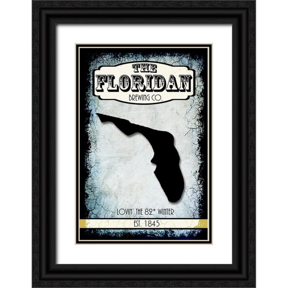 LightBoxJournal 17x24 Black Ornate Wood Framed with Double Matting Museum Art Print Titled - States Brewing Co_Flordia