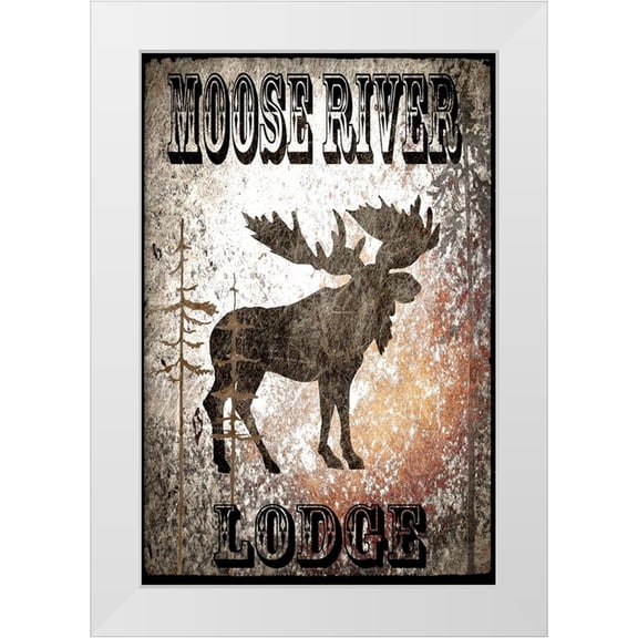 LightBoxJournal 17x24 White Modern Wood Framed Museum Art Print Titled - Lodge Moose River Lodge
