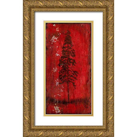 LightBoxJournal 18x32 Gold Ornate Wood Framed with Double Matting Museum Art Print Titled - Lodge Pole Pine