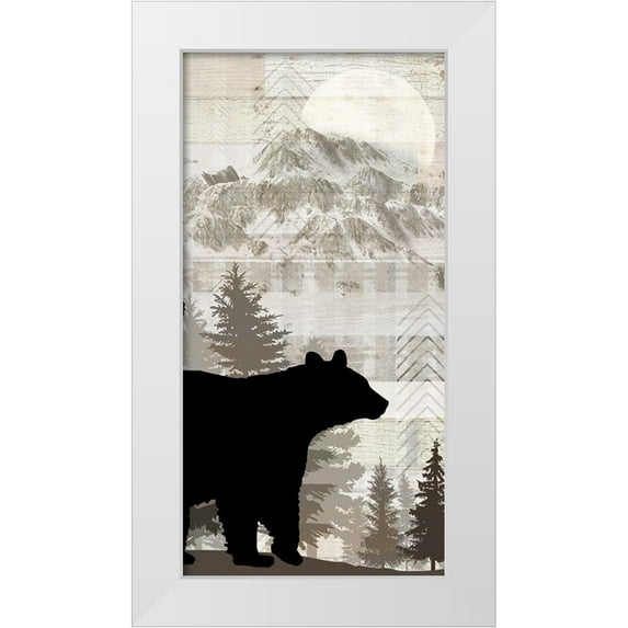 LightBoxJournal 18x32 White Modern Wood Framed Museum Art Print Titled - Blue Bear Lodge Sign 015