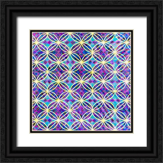 LightBoxJournal 20x20 Black Ornate Wood Framed with Double Matting Museum Art Print Titled - BoHo Girl Pattern 04