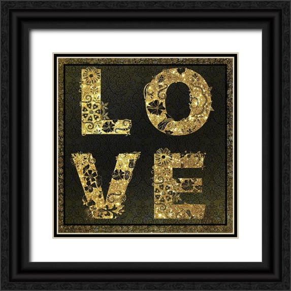 LightBoxJournal 20x20 Black Ornate Wood Framed with Double Matting Museum Art Print Titled - Forever Love 03