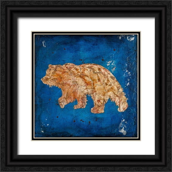 LightBoxJournal 20x20 Black Ornate Wood Framed with Double Matting Museum Art Print Titled - Lodge Pole Pine Bear