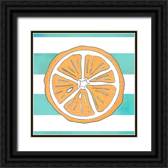 LightBoxJournal 20x20 Black Ornate Wood Framed with Double Matting Museum Art Print Titled - Summer time Lemon 02
