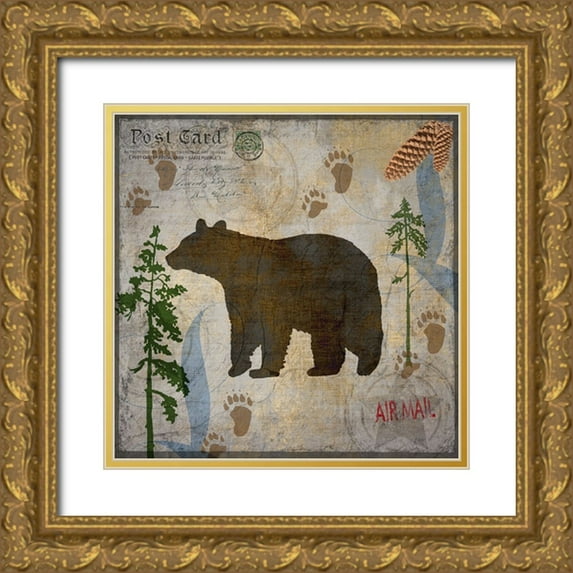 LightBoxJournal 20x20 Gold Ornate Wood Framed with Double Matting Museum Art Print Titled - Bear Lodge