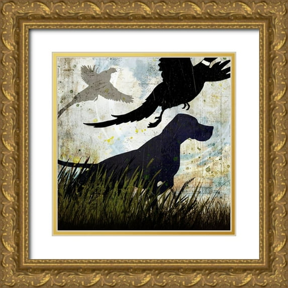 LightBoxJournal 20x20 Gold Ornate Wood Framed with Double Matting Museum Art Print Titled - Classic Pointer 01