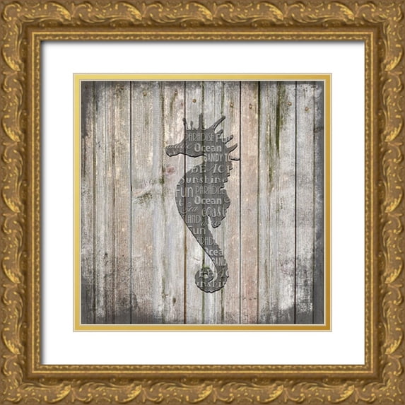 LightBoxJournal 20x20 Gold Ornate Wood Framed with Double Matting Museum Art Print Titled - Country Sea V3 1