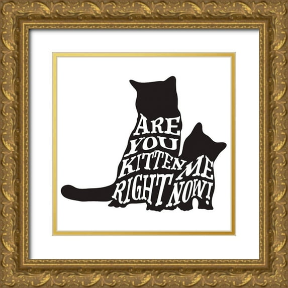 LightBoxJournal 20x20 Gold Ornate Wood Framed with Double Matting Museum Art Print Titled - RescueCat 011