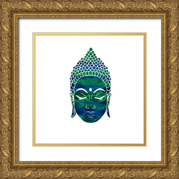 LightBoxJournal 20x20 Gold Ornate Wood Framed with Double Matting Museum Art Print Titled - YogaSymbol V4