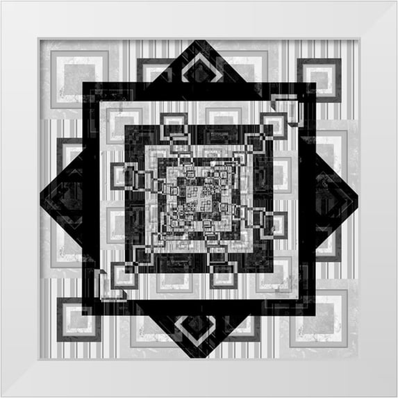 LightBoxJournal 20x20 White Modern Wood Framed Museum Art Print Titled - Geo Pattern 02