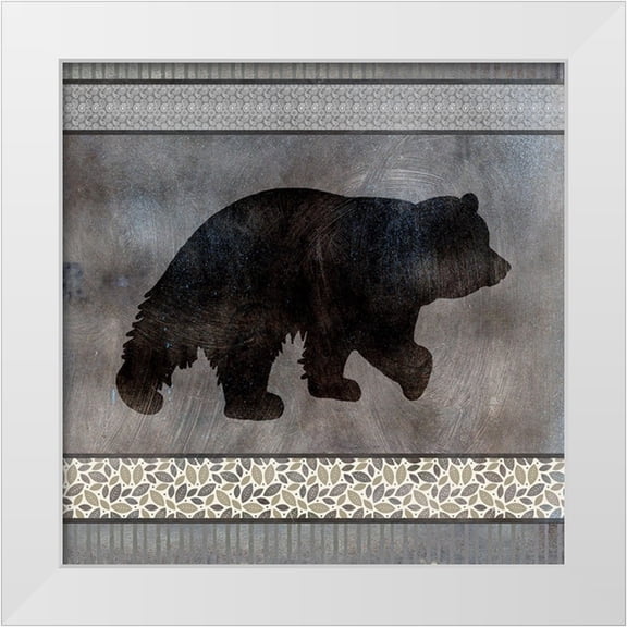 LightBoxJournal 20x20 White Modern Wood Framed Museum Art Print Titled - Moose Pattern Bear square