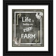 thumbnail image 1 of LightBoxJournal 20x23 Black Ornate Wood Framed with Double Matting Museum Art Print Titled - Farm Sign_Life is Better, 1 of 4