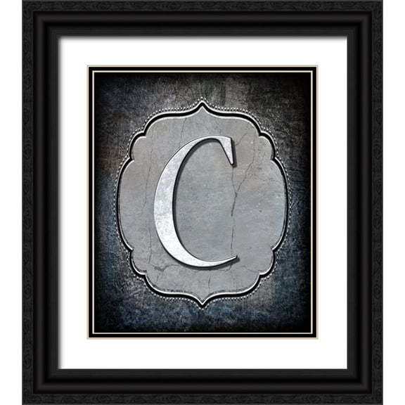 LightBoxJournal 20x23 Black Ornate Wood Framed with Double Matting Museum Art Print Titled - Letter C