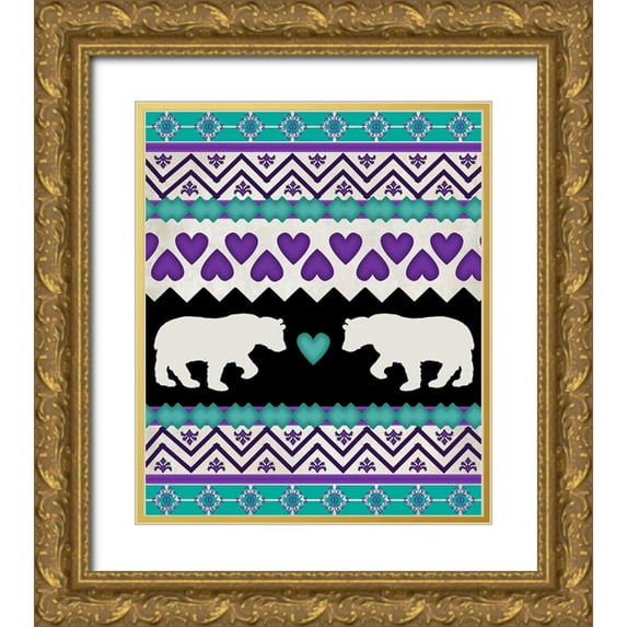 LightBoxJournal 20x23 Gold Ornate Wood Framed with Double Matting Museum Art Print Titled - Lodge Surface Pattern_V1 10