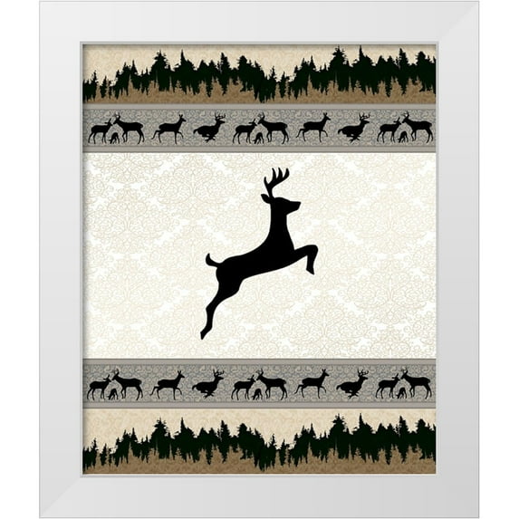 LightBoxJournal 20x23 White Modern Wood Framed Museum Art Print Titled - Deer_SurfacePattern V1 9