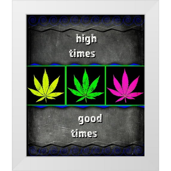 LightBoxJournal 20x23 White Modern Wood Framed Museum Art Print Titled - Dorm Room Light It Up High Times